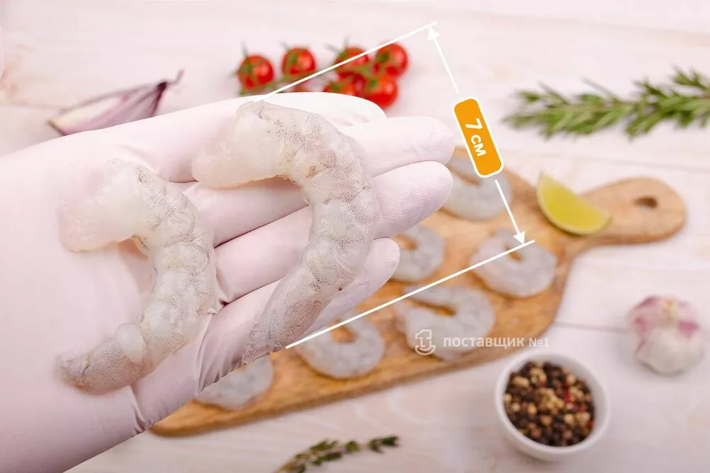 очищенные креветки размер