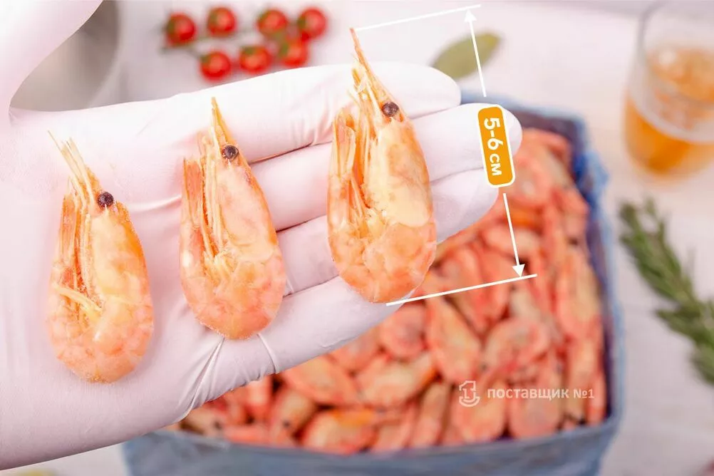 размер креветок 150