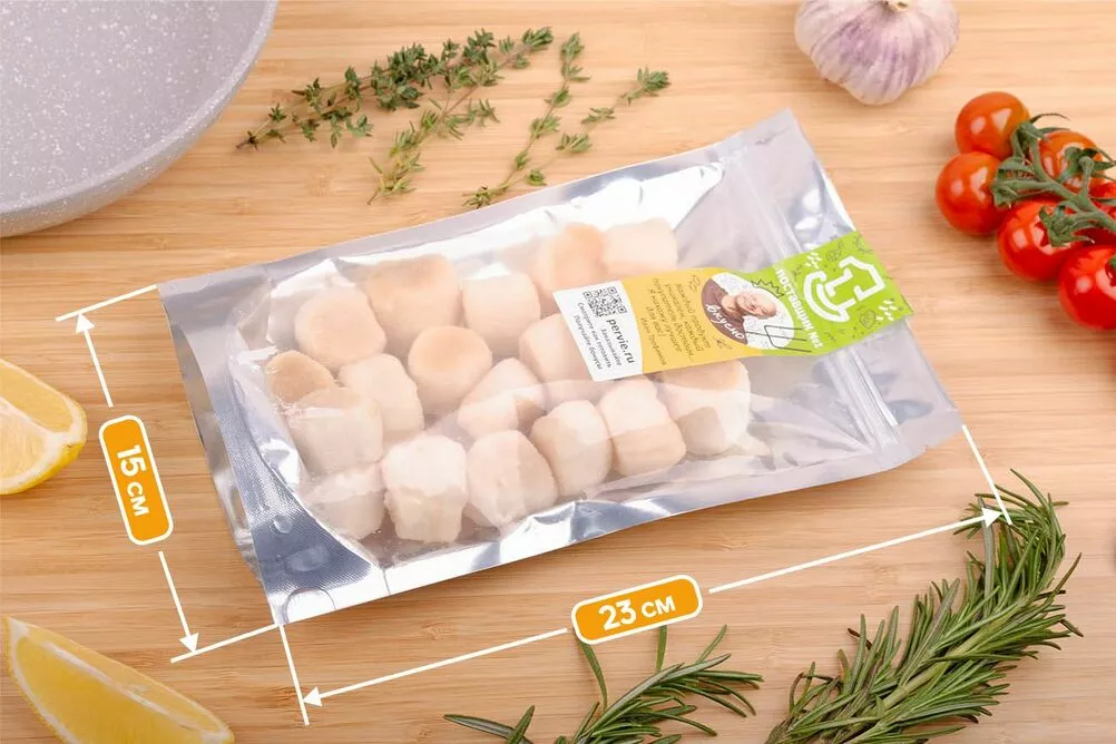 упаковка 250 грамм гребешка