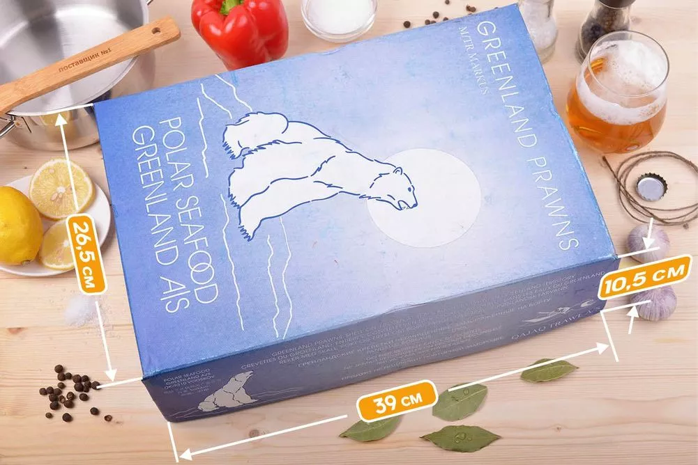 коробка креветок северных