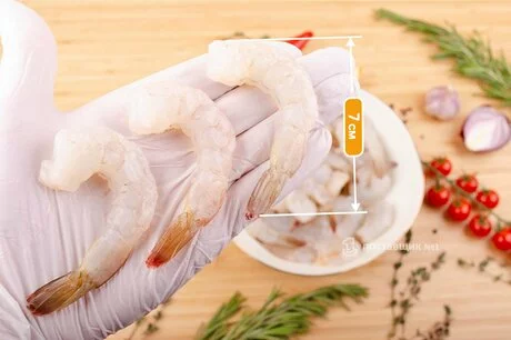 очищенные креветки размер