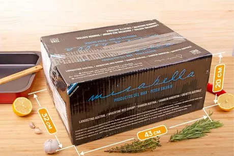 размер коробки креветок