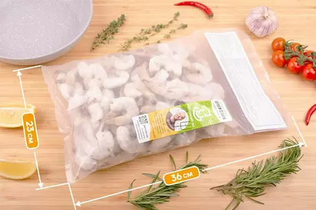 упаковка креветок ваннамей